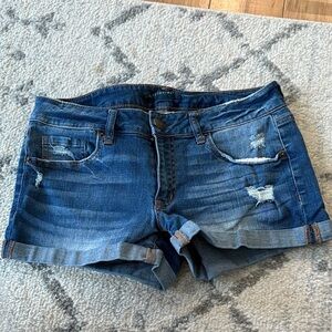Aeropostale Distressed Blue Jean Shorts